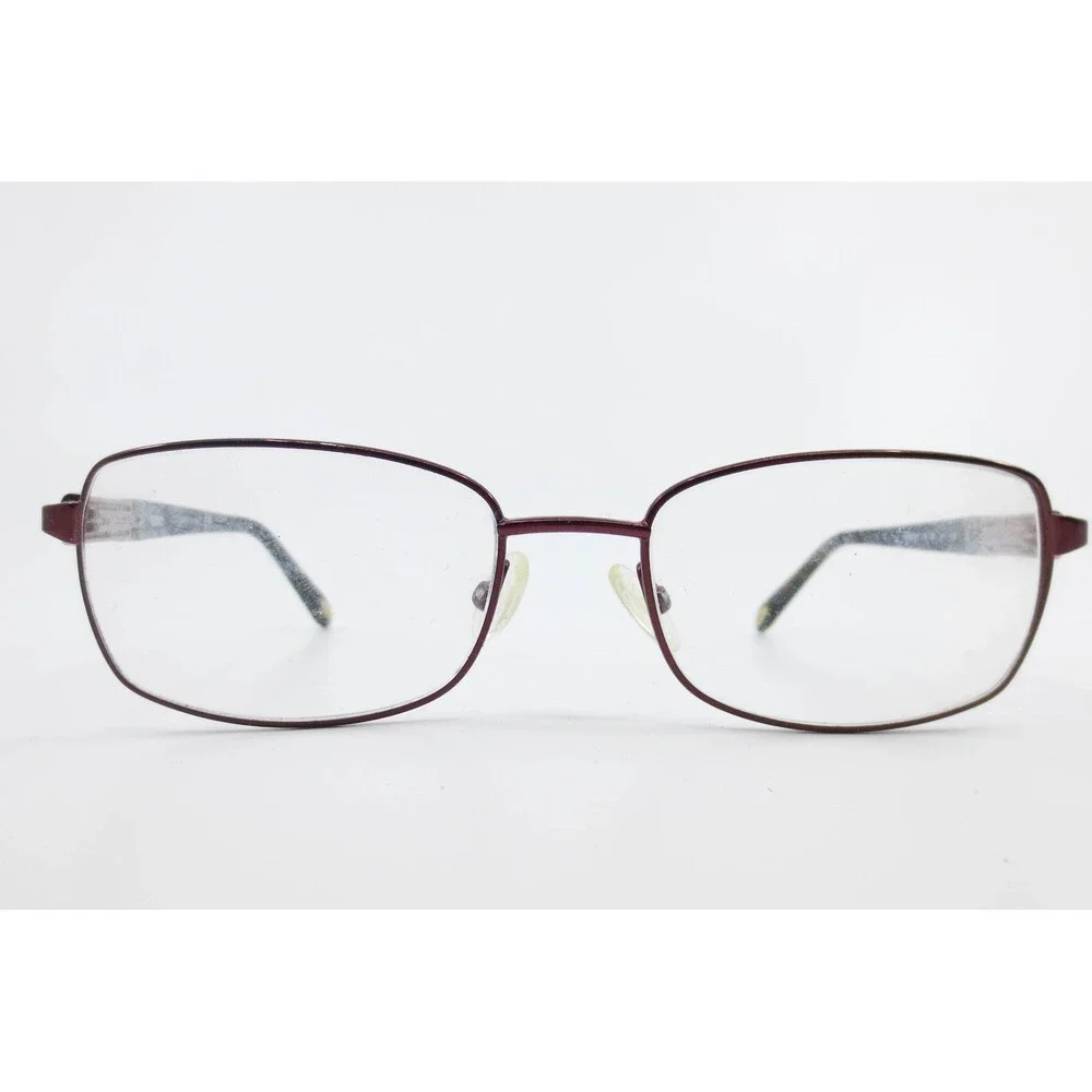 Safilo Emozioni EM 4380 Burgundy Metal Rectangular Eyeglasses Italy 52 17 130